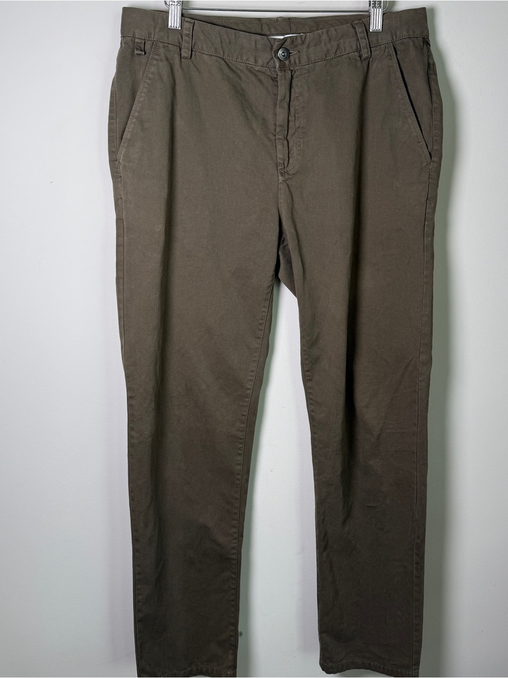 Everlane Men’s Olive Army Green Slim Cotton Chino Preppy Minimalist Pants 34